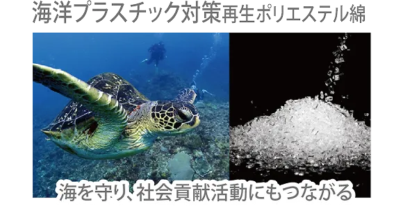 海洋プラスチック対策再生ポリエステル綿 海を守り、社会貢献活動にもつながる