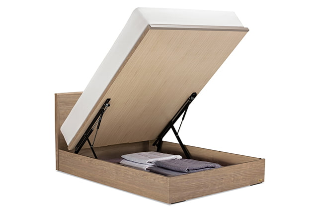 跳ね上げ収納付きベッド